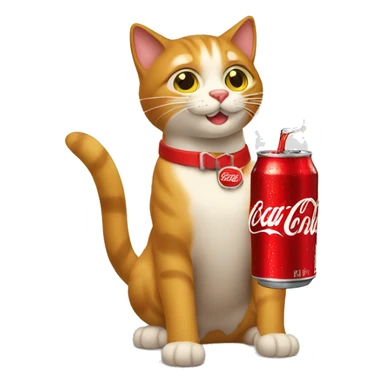 gato tomando una Coca-Cola  sticker