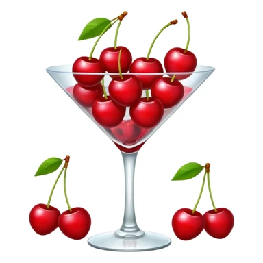 Bunch of Cherries that are overflowing in a martini glass, the glass does not have liquid in it sticker