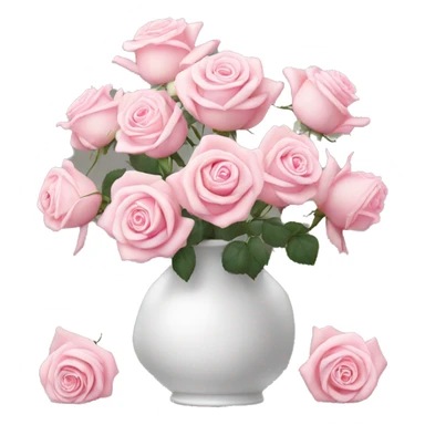 Pastell pink roses in a white vase sticker