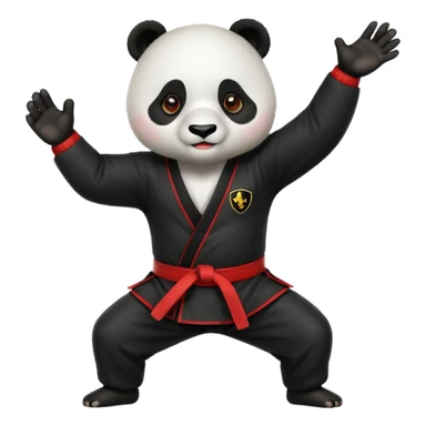 A panda doing kung fu with a Ferrari sticker
