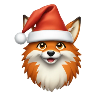 Fuchs trägt weihnachtsmütze sticker