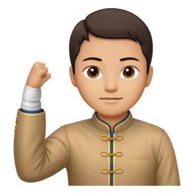 Traditional Chinese greeting gesture: right fist in left palm sticker