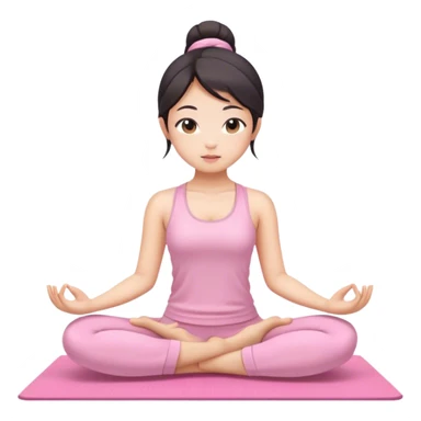 asian yoga girl light pink clothes  sticker