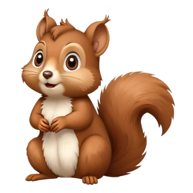 Cute confused squirrel with tilted head and question mark above sticker