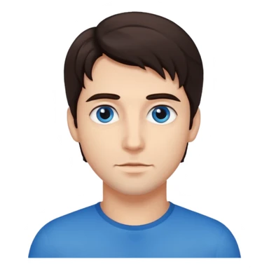 homme yeux bleu azur cheveux brun foncé sticker