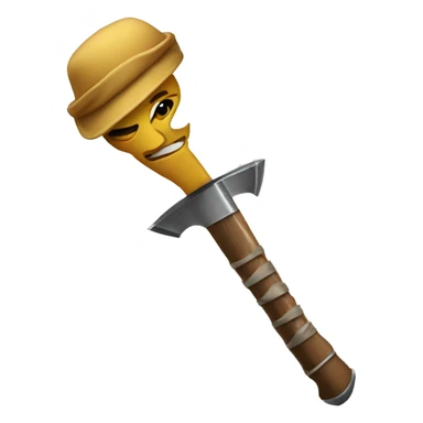 Troyano con gorro,espada y un instrumento  sticker