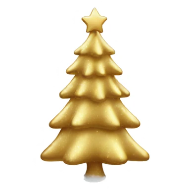 Gold Christmas tree in snow sticker