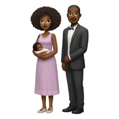 Black couple and baby girl sticker