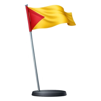 Flag on top yellow bottom red sticker