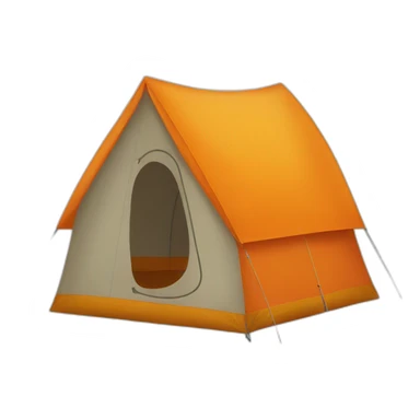 an orange camping tent sticker