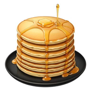 TWO Pancakes with honey in a black plate sticker