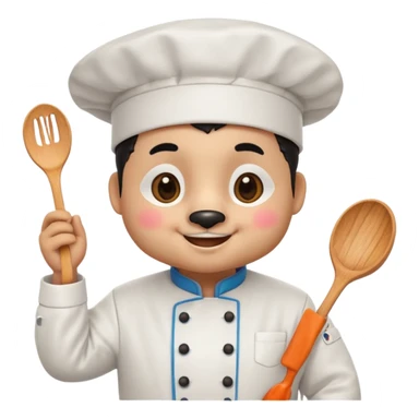 chef panda colorful chef costume sticker
