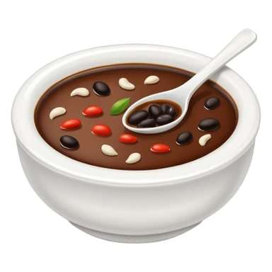 white dipping dish with smooth black bean sauce, no spoon sticker