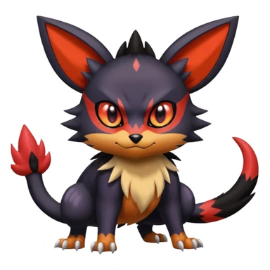 Noibat-Nargacuga-Litten-Torracat-fusion-Fakemon-Pokémon-creature  sticker