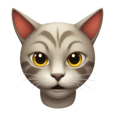 Cat with demon horns  sticker