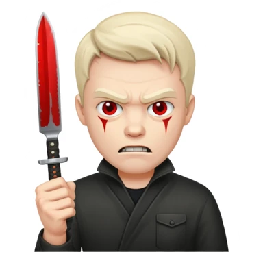 Evil and angry man holding a knife sticker