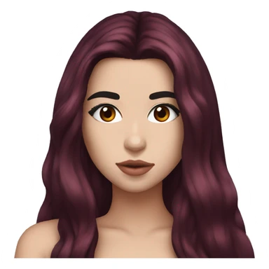 dua lipa with dark red long hair sticker