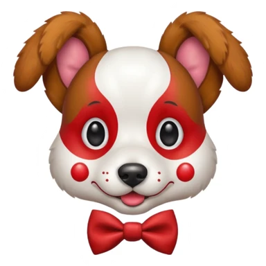 Dog clown with painted nose, bow tie sticker