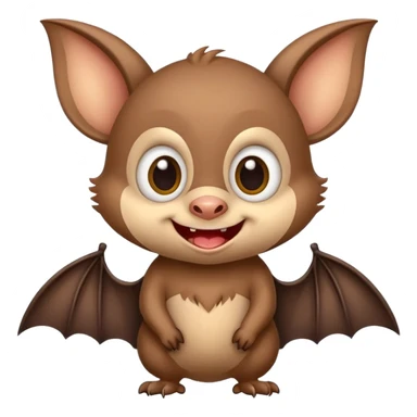 Cheeky little bat mascot for FC Rostov football club, mischievous expression, cute, playful, small bat with big smile sticker