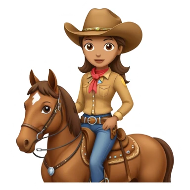 cowgirl on horse sticker
