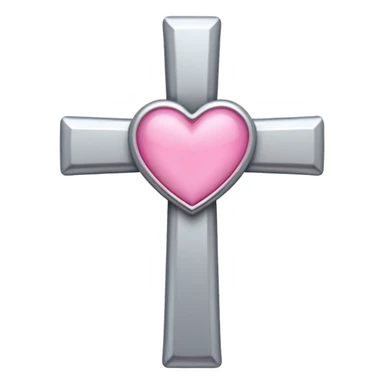 Latin Cross + Pink heart sticker