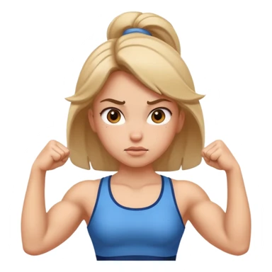 Girl making muscles sticker
