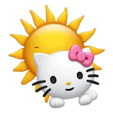 Sun and hello kitty sticker