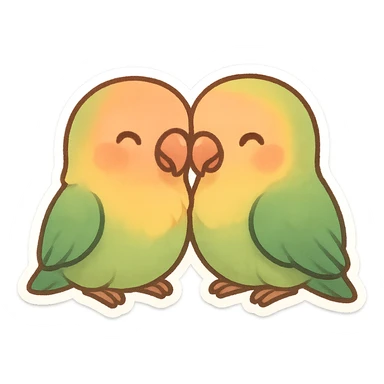 cute pair of lovebirds  sticker