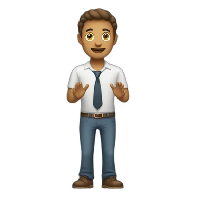 full body man presenting with hands sticker