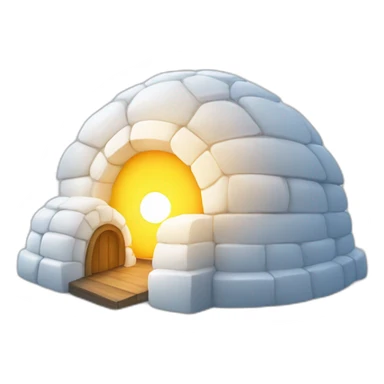 igloo with sun in background sticker
