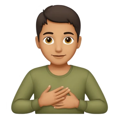 EliNi göğsine koyup rahatlayan huzurlu sticker