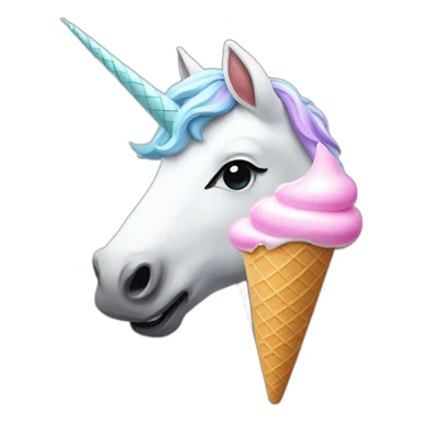 a unicorn eating an ice cream sticker