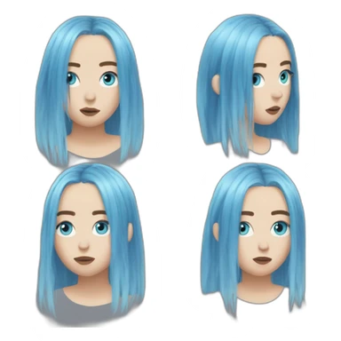 Billie eilish chanteuse cheveux bleus yeux bleus sticker
