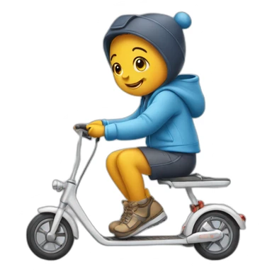 Winnie avec une trotinette sticker