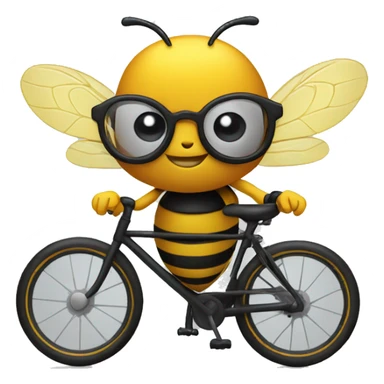 A bee on the bike with glasses sticker