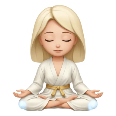 girl meditation eyes closed. without circel. sticker