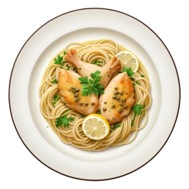 chicken piccata with angel hair pasta  sticker