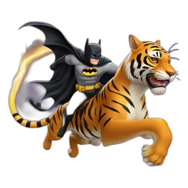 Batman riding on a tiger made of lightning sticker