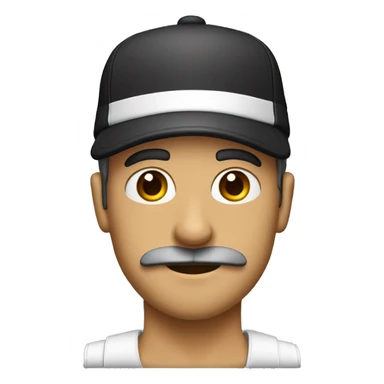 guy with flat rimmd cap. Light beard and moustache.  sticker