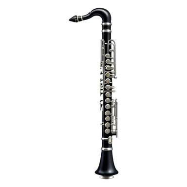 Cinematic Realistic Clarinet, deep black body with gleaming silver keys, rich warm lighting catching every intricate detail, slightly worn mouthpiece adding authenticity, glowing with a timeless and sophisticated presence. sticker