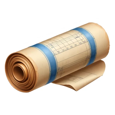 rolled-up blueprint sticker