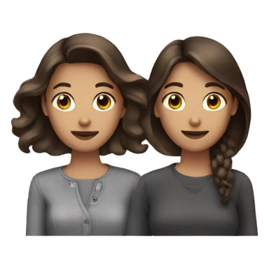 three brunette friends sticker