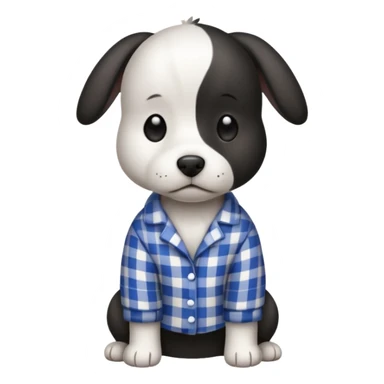 Black and white dog in mal pj's sticker