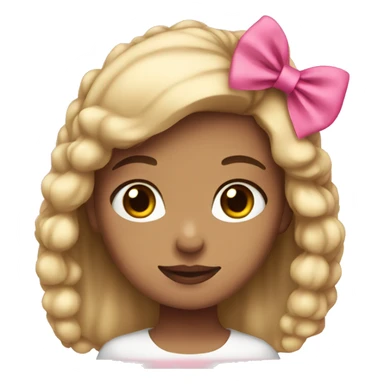 Light skin girl with a pink bow  sticker