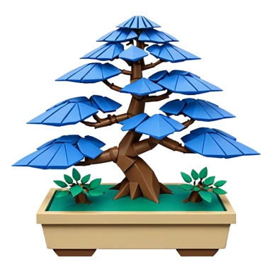 Bonsai Lego fine-leaf group blue forest planting origami  sticker