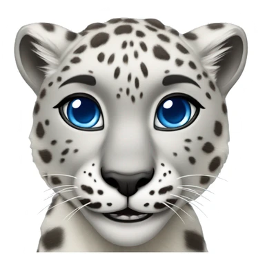 Female Snow leopard with blue eyes running in front, looking a bit dangerous sticker