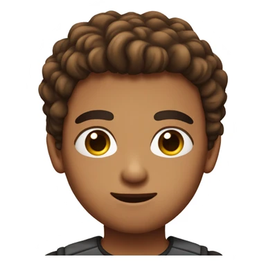 culy haired boy with thick eyebrows sticker