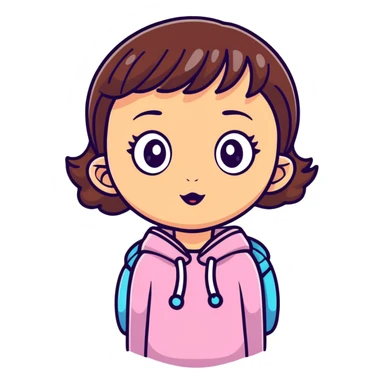 cute girl with big eyes and a playful expression sticker