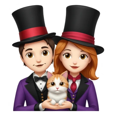 Kedi  çivcivmagician couple and their pet cat sticker