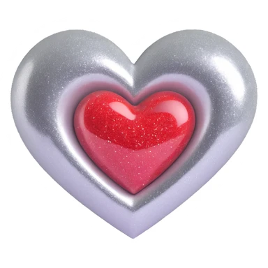 heart with silver glitter sticker
